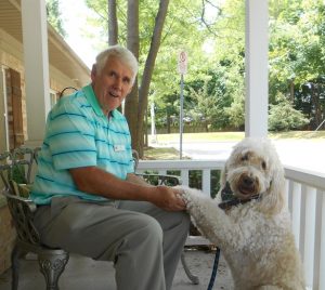 Jim Findlay and Therapy Dog Murphy